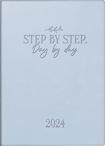 rido/idé Wochenkalender „Step by Step“ Modell Technik S 2024 2 Seiten = 1 Woche Blattgröße 10 x 14 cm eisblau