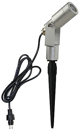 VBLED® 3W LED Strahler Flavius Silber 3000K 12V AC/DC mit Erdspieß | Außenlampe zur Beleuchtung von Garten, Terrasse, Pflanzen, Wegen, Teich | IP67, 1,5 m Kabel mit Stecker, Aluminium…