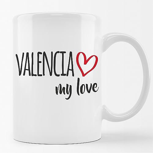 Huuraa Tasse Valencia my love Geschenk 330ml Weiß Valencia Präsent