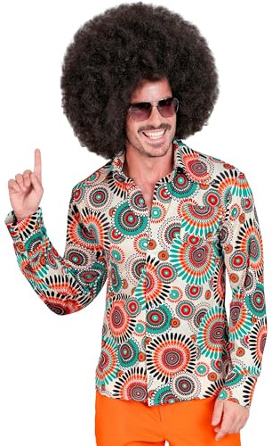 W WIDMANN MILANO Party Fashion - Camisa Hippie, Hipster, Flower Power, Traje años 60, Disfraces Carnaval