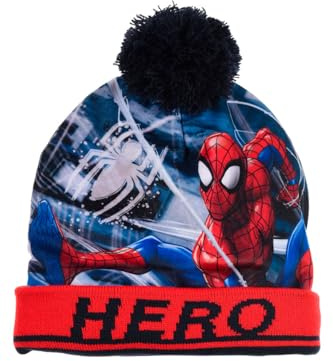 Marvel Spiderman Bommelmütze Winter-Mütze warme Mütze