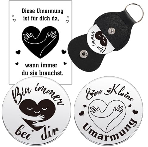 HOWAF Kleine Umarmung Glücksbringer, Gute Besserung Geschenke Bin immer bei dir Mmutmacher Geschenk Kleine Umarmung Glücksbringer, mit Tasche Umarmung Karte für Familie Familie Freund Kandidat Patient