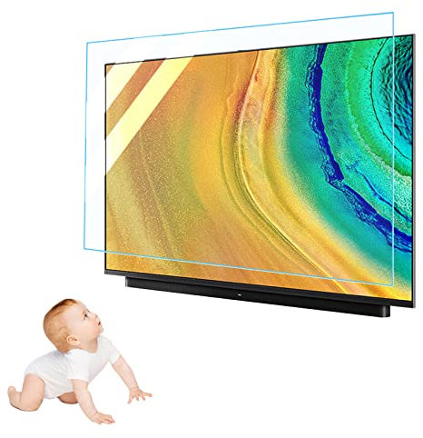 LEFEDA Anti Blue Light Film - Anti Radiation TV Screen Protector - HD Clear Anti Glare Filter - Relieve Eye Fatigue - for 32-75 inch Monitors/Display/Clear (Clear 55 Inches 1211x682mm)