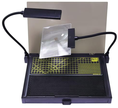 Portable Workbench for Gundam Model Making, Model Kit Tool for Gundam Building, with LED Light and Magnifying Glass Suitable for High-Precision Work,KJ019