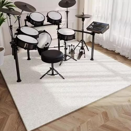 PPGE Home Schallschutz Klavier Teppich Elektronische Trommel Jazztrommel rutschfeste Teppiche Trommel e Drum Schlagzeug Snare Drum Rug für Instrumente Teppich(Size:200×300cm,Color:Beige)