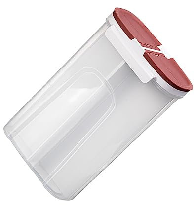 rongweiwang Bid Farewell To Messy Bottles And Jars - Plastic Storage Container PP Cereal Storage Containers Dispenser Storage Tank, Honey bud red