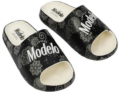 Bioworld Modelo Flower Logo Men's White Single Molded Slide Sandals -XS