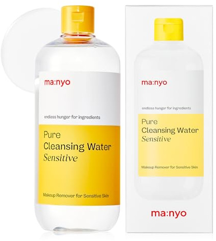 MANYO Pure Cleansing Water, Triple Micellar Technology for Sensitive Skin, Makeup Remover & Hydrating Cleanser, Korean Skincare 16.9 fl oz (500ml)