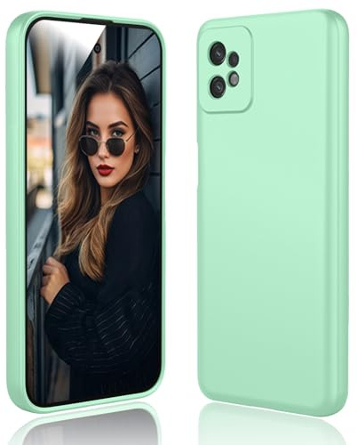 DESSEN Funda para Motorola Moto G32 - Líquida Silicona Carcasa con Forro de Microfibra Antiarañazos Delgada y Suave TPU Cover Anti-Choques Protectora Case, Verde Claro