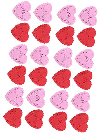 Cabilock Herzförmige S-deckchen 10 2 cm Kuchen-öl-löschpapier Dekorative Papierdeckchen für Desserts