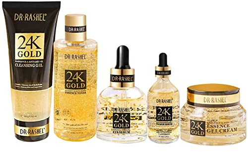 MKNZOME Skincare Set für Teenager Mädchen und Frauen, 5-tlg Skin Care Set Hautpflege Set Gesichtspflege Set für Reinigungsmilch, Augencreme, Serum, Creme, Toner, Geschenkset für Frauen