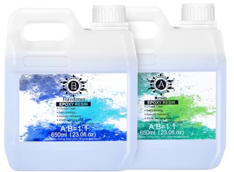 1300ml Epoxidharz, Epoxidharz Set, Epoxidharz mit Härter, Transparent, Resin Gießharz für DIY-Kunst, für Holz, Schmuck, künstlerische Kreationen