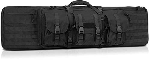 ANSNOW Gewehrkoffer, Lange Gewehrtasche,Enkoffer Mit Mehreren Taschen, Taktische Waffentasche, Weicher Schrotflinten-Airsoft-Rucksack Für Die Jagd, Angeln/Schwarz/93Cm