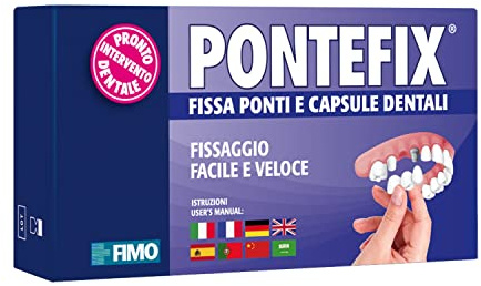 Pontefix - Cemento Dental Fija Puentes, Cápsulas Dentales y Dientes Pivotantes