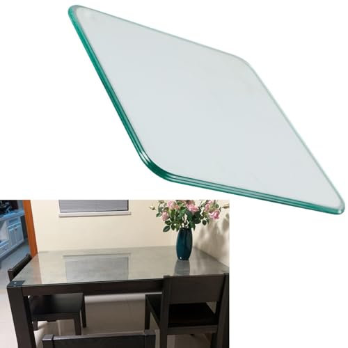 SXKJQER Glasplatte Rechteckig/Eckig Tischplatte Wetterfest Gehärtetes Glas Für Esstisch, Outdoor Glastisch Einfach Zu Säubern, Mit 6 Anti-Rutsch-Pads, Für Couchtisch, Esstisch(30x30cm)