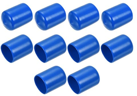 QUARKZMAN 10 Stück Gummikappen, 20 mm Rohrstopfen Endkappe Rund Schutzkappen Pfostenkappe Abdeckkappen Zaunpfosten Endspitze Kappen für Gartenstühle Tischbeine Möbelfüße Gleiter, Blau