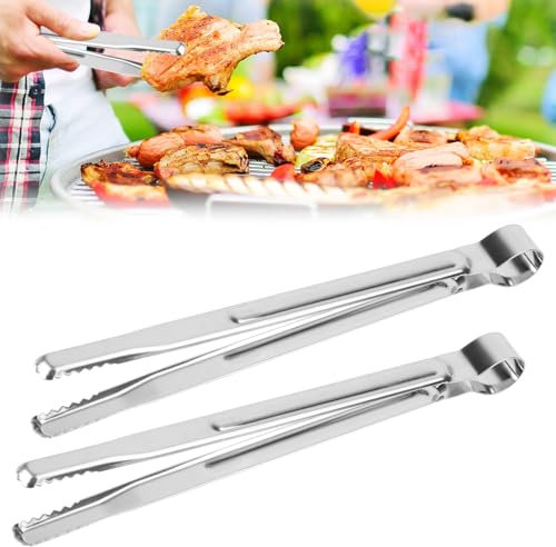 Pinze da Cucina, 2 Pezzi Pinze da Barbecue, 25cm Pinza in Acciaio Inox Utilizzato, Pinza Cucina, Adatto per Pasta per Cucinare, Barbecue, Grigliare, Buffet, Insalate, Cubetti di Ghiaccio