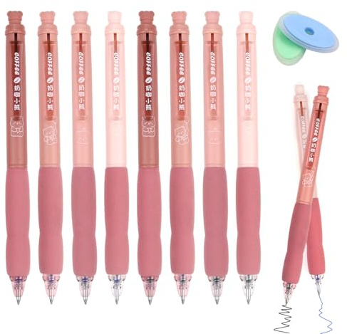 GZGXKJ Radierbare Stifte, 8 Stück 0.5 mm Radierbarer Stift Radierstift Tiere Süße Stifte mit 2 Radiergummis, Geeignet für Bürobedarf, Schreibwaren für Studenten