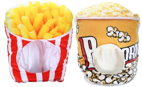 Amosfun Paquete De 2 Sombreros Con Accesorios Para Fotos Palomitas De Maíz Y Papas Fritas Para Fiestas Divertidos Bocadillos Amarillos Y Rojos