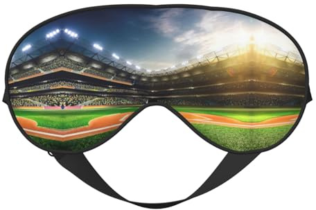 Schlafmaske mit Baseballfeld-Hintergrund, Nacht-Augenbinde, weicher Augenschutz für Damen und Herren, für Reisen, Nickerchen, Meditation