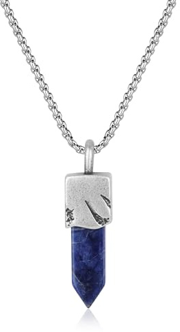 COAI Herren Kristallspitze Anhänger Halskette mit Vintage Silber Edelstahlkette für Männer