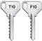 2 Pass PTT | Clés T10 + F10 | Pour Boîte aux Lettres Normalisée avec Barillet Standard La Poste.