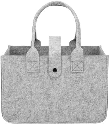 Filztasche Groß 20L, Filztaschen Shopper, Einkaufstasche, Faltbar Tragetasche Filzbeutel, Filz Einkaufskorb, Spielzeugtasche für Einkaufen Ausgehen Aufbewahrung Kleiderkorb(30 x 20 x 18 cm)