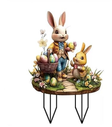 Mounteps Generisch Osterdeko Outdoor, Osterhasen Gartenstecker Ostern Deko, Osterhase Osterdeko für Draußen und Drinnen Gartendeko, Garten Stecker Frühling Deko Ostern Hase (05)