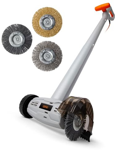 VonHaus Weed Remover Corded – Grout, Driveway, Patio, Stone, Wood, Paving Electric Cleaner/Sweeper Machine – 150W, 3 Interchangeable Brushes, Lightweight, Low Noise, Durable