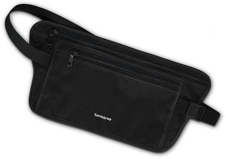 Samsonite RFID Waist Belt - Lightweight and Durable Nylon RFID Protection Technology - Blocks RFID Signals Encoded In Passports, IDs & Credit Cards