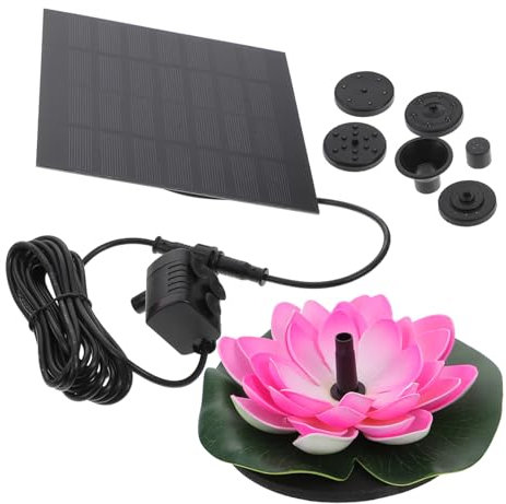 ibasenice Solar Lotus Brunnen Solarbrunnen Für Garten Teich Wasserspiel Ohne Kabel Wasserpumpe Outdoor Pool Dekoration Mit Filigranem Lotusdesign