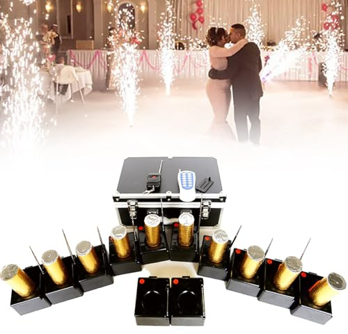 LTdlhFk Kalte Fontäne Feuerwerk Zündung System, Kalte Feuerwerk Beleuchtung Maschine, Wireless Control Hochzeit Ausrüstung, Bühneneffekte System, 12PCS