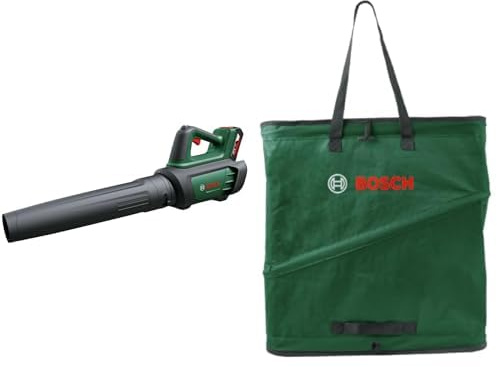 Bosch Akku-Laubbläser AdvancedLeafBlower 36V-750 (1x 2.0 Ah Akku) + Pop-Up-Sack, kompakt 60 l (Faltbarer Sack für praktisches Aufsammeln von Gartenabfällen)