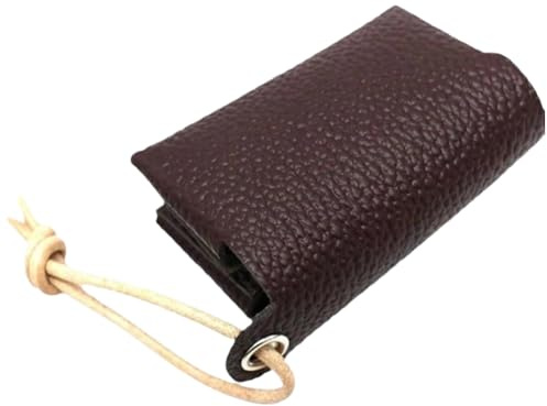 CALFOVERA Taschentuchhalter Aus PU Leder Für Die Handtasche Tragbar Aufbewahrungskoffer Für Kosmetiktücher wasserdichte Serviettenbox Wiederverwendbar Dunkelbraun Taschentuchtasche Aus Leder Für Auto
