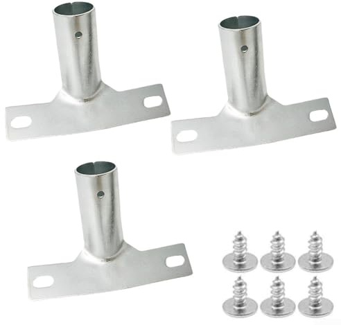 Marchfunny Metal Broom Handle Holders Cleaning Tools Connecting Accessories With Screws Secure Grip For 23.5 Mm Diameter Handles Silver(3pcs)