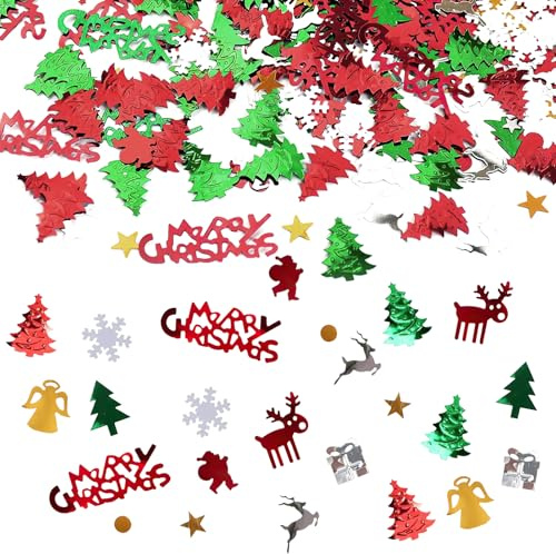 500 Stück Konfetti Weihnachten Deko, Konfetti Weihnachten Deko, Holz Weihnachtsbaum Schneeflocken Streudeko, Weihnachtskonfetti für Weihnachtsfeier Decorations Weihnachtsdeko Winterdeko