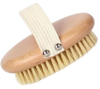 ROMISBABA Duschbürste Große Körperbürste Natürliches Schweineborsten Haar Hautpeeling Rückenbürste für Trockene Haut Bad Spa Pflege Massagebürste für Dusche und Bad