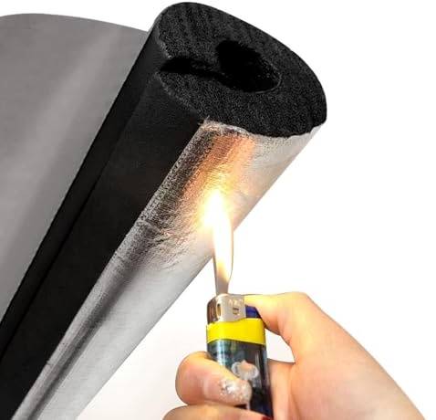 Rohrisolierung Schaumstoff, Ø 16-60mm Aluminiumfolie Isolierung Rohr, Wasserdicht Schaumstoffschlauch Für Heizungs Und Kühlleitungen(43.0MM*10MM*90CM)