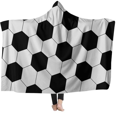Generisch Tenda con occhielli Blanket with Football and Soccer Prints Perfect For The Family Warmer Grande Sciarpa, grigio., S