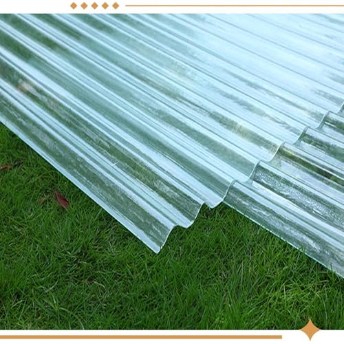 Durchsichtige Kunststoff-Dachplatten,1 mm Wellblech Dachbleche,Flammhemmend/Regenfest/UV-Beständig,Isolierende Dachplatten,Wellplatten Aus Polycarbonat,7Pcs-0.9x1.25m/35x49in