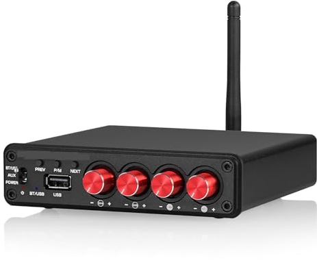 Amplificatore di potenza digitale HiFi Stereo Bluetooth 5.0 Lettore musicale USB 2/4 canali Home 50W*4