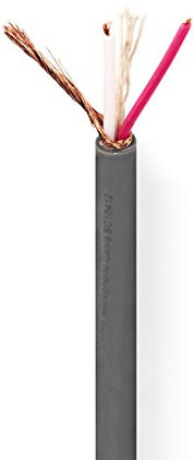 NEDIS Mikrofonkabel | 20 x 0.12 mm | Kupfer | 100.0 m | rund | PVC | Dunkelgrau | Rolle 100.0 m Dunkelgrau