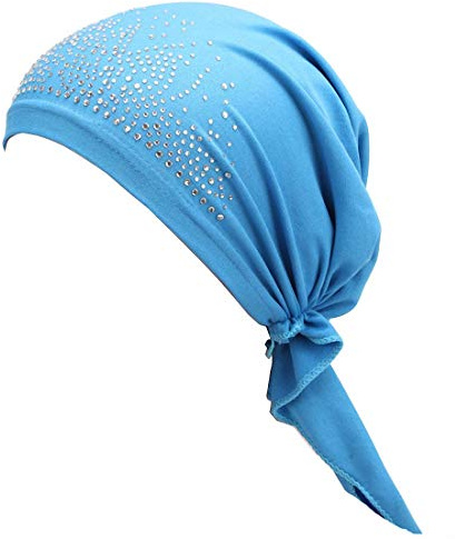 Ulalaza Chemo cáncer Cabeza Bufanda Sombrero Gorra pre-Atado Cubierta de Pelo Wrap Turban Headwear