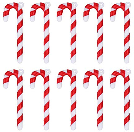 NUOBESTY 50 Stücke Weihnachten Zuckerstangen Baumschmuck Christbaumschmuck Weihnachtsbaum Deko Weihnachtsschmuck Weihnachtsdeko Anhänger