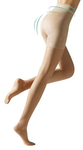 CALZITALY Media Panty Reductor, Panty Moldea Silueta, Medias Moldeadoras | Pantys Reductores | Natural, Negro | 20 DEN | S, M, L, XL, XXL | Made in Italy (M, Natural)
