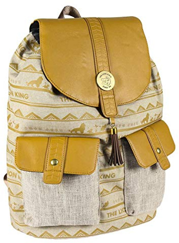 CERDÁ LIFE'S LITTLE MOMENTS - Mochila Casual Travel Rey Leon de Color Amarillo - Mochila 37 cm | Licencia Oficial Disney Studios, Multicolor