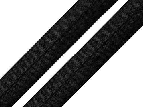 maDDma 1m Falzgummi 20mm Faltgummi elastisches Einfassband Schrägband Saumband Farbwahl, Farbe:schwarz