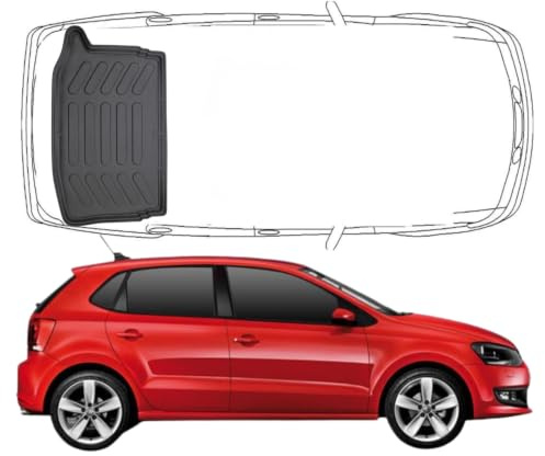 Rizline 3D Obere Kofferraumwanne für VW Polo V 2009-2017 | Obere Kofferraummatte aus TPE Gummi, Passgenau, Wasserdicht, Hoher Rand, Rutschfest, Leicht zu Reinigen