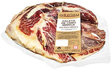 Paleta Ibérica de Cebo Deshuesado Sin Hueso 50% Raza Ibérica 2–2,5 kg — Curación +28 Meses — Cert. Hycer — Guijuelo Salamanca — aBeiou