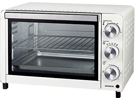 INFINITON HORNO CONVENCION SOBREMESA HSM-13B19 (18L, 1200W, Blanco, Temperatura hasta 230ºC y Tiempo hasta 60 Minutos, Horno portatil)